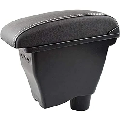 Imagen de Coche Apoyabrazos para Smart two 2014 2019, Doble Capa Caja De Almacenamiento Consola Central Reposabrazos Con Portavasos Cenicero 3 Puertos USB Accesorios Interiores