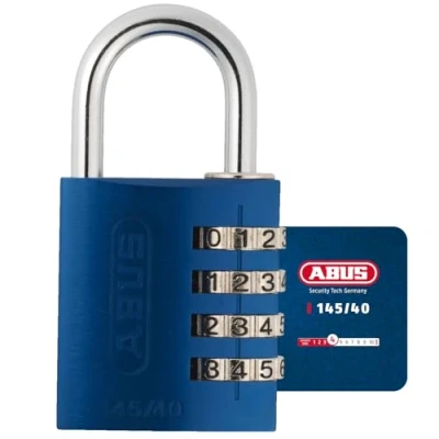 Imagen de Abus 145/40_AZUL Candado aluminio combinacion 40mm 4 dígitos azul