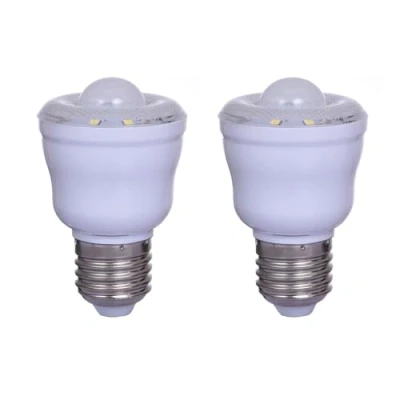 Imagen de E27 LED Bombillas con sensor de movimiento PIR,2W,Equivalentes a 30W,Blanco Cálido 3000K,luz nocturna encendido/apagado automático para garaje, patio,AC 220240V,No regulable