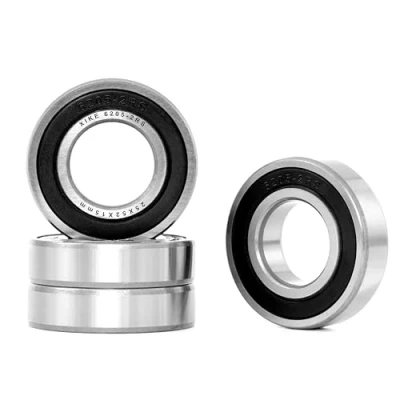 Imagen de XiKe 4 piezas 6205 2RS Rodamiento de bolas 25x52x15mm Doble junta goma, Acero al cromo, Pre lubricados, 6205RS Rodamientos rígidos a con juntas