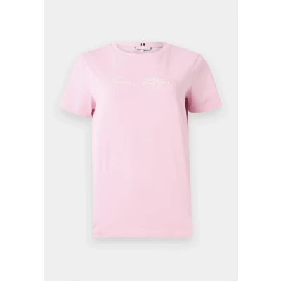 Imagen de Tommy Hilfiger Script Camiseta estampada, Mujer, Talla: XXS, Classic pink