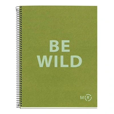 Imagen de Miquelrius Cuaderno A4 Be Eco, 80 Hojas 90 g/m², Puntos Dots, 1 Franja de Color, 4 Taladros, Cubierta Reciclada, Verde Oliva