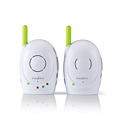 Imagen de Nedis Monitor de audio para bebés, teléfonos inalámbricos bebés con intercomunicador y alcance 300 m, juego 2, verde/blanco
