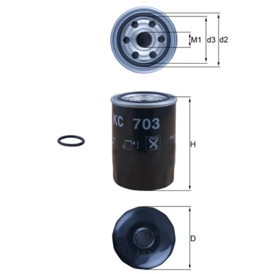Imagen de MAHLE ORIGINAL KC 703D Filtro Combustible enroscable