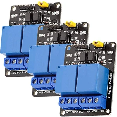 Imagen de AZDelivery 3 pcs 2 Canales Modulo Rele 5V con Optoacoplador Low Level Trigger Compatible Arduino E Book Incluido!