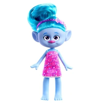 Imagen de Mattel Trolls 3 Todos Juntos Muñeca Chenille con pelo azul, inspirada en la película, juguete +3 años (HNF15)