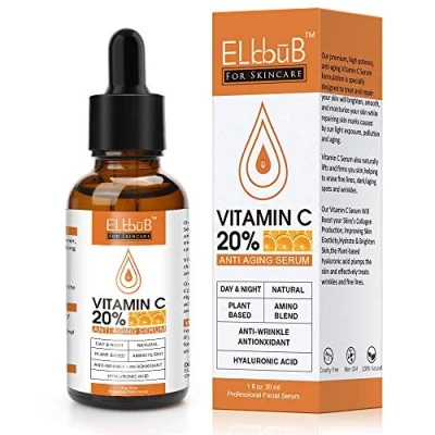Imagen de Suero de Vitamina C para Rostro Facial Puro con 20% C, ácido hialurónico, B Anti edad Rostro, Cuello y Contorno Ojos