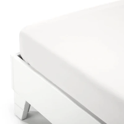 Imagen de Caleffi Sábana Bajera de Jersey Color Liso, para Cama Matrimonio, Blanco