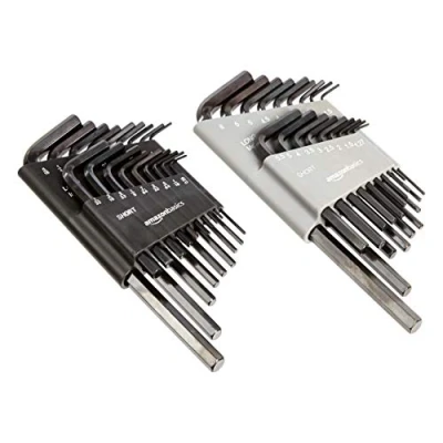 Imagen de Amazon Basics Juego de llaves allen/hexagonales 36 piezas pulgadas/SAE y métrico
