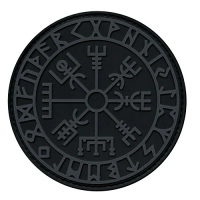 Imagen de ACU Subdued Vegvisir Viking Compass Norse Rune Morale Tactical PVC Rubber Fastener Patch