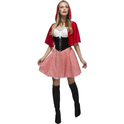 Imagen de Smiffys Disfraz Fever de Caperucita Roja, con vestido, enagua adjunta y capa