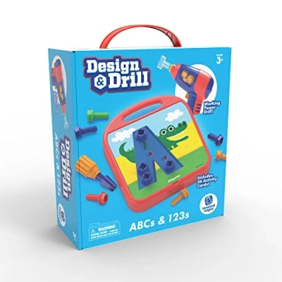 Imagen de Learning Resources Tiere Los números y Las Letras de Design &amp; Drill, Juguete construcción para desarrollar la motricidad Fina, Multicolor, Medium (EI 4113)