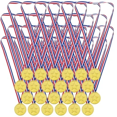 Imagen de THE TWIDDLERS Set de 24 Medallas Perfecto para Competiciones Escolares, Fútbol Niños, Regalos Ceremonias Baile, Reconocimientos y Concursos Logros