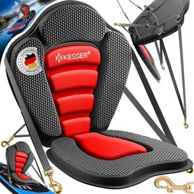 Imagen de KESSER® Asiento de Kayak para Tabla Sup Stand Up Paddle, Paddle Sup, Acolchado 32 x 38 cm, Respaldo 51 45 Montaje rápido y fácil