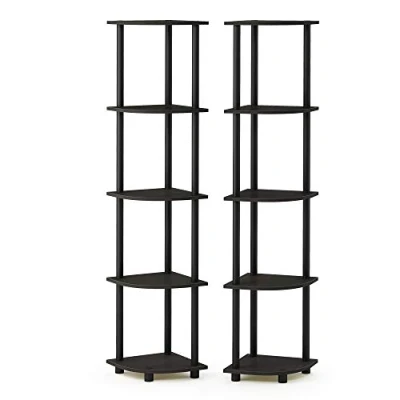 Imagen de Furinno Besi Estante Industrial Multiusos de 3 Niveles con Marco Metal, Color Nogal