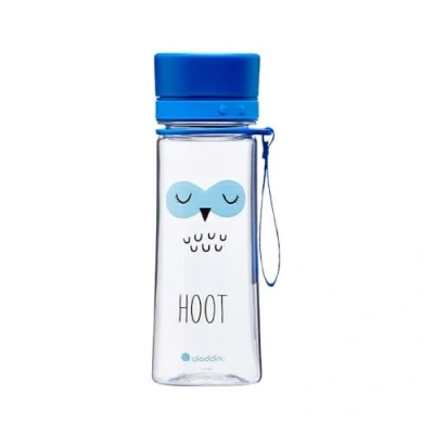 Imagen de Aladdin My First Aveo Owl Botella Agua Niños Colegio 0.35L Azul Amplia Abertura Libre de BPA Botellas Para Resistente a Manchas y Olores Apta Lavavajillas