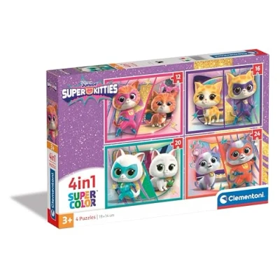 Imagen de Clementoni Superkitties Disney Super Kitties Infantil 4 12 16, 1 20 Puzzle De 24 Piezas, Niños 3 5 Años, 21531, Multicolor