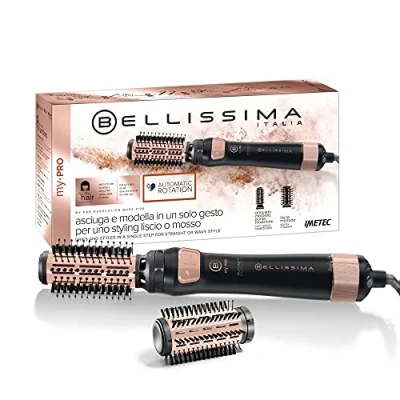 Imagen de Bellissima Imetec My Pro Revolution BHS4 1100, Cepillo de aire caliente, Seca y Moldea, Rotación automática con Doble Sentido, 2 Cepillos 40 50 mm, Ionizador, 1000 W, Revestimiento Cerámica