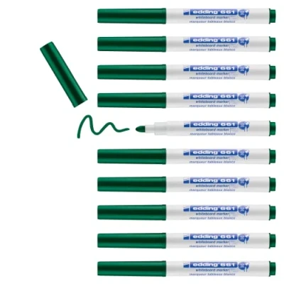 Imagen de Rotulador edding para pizarra blanca 661 color verde punta redonda 1 2 mm