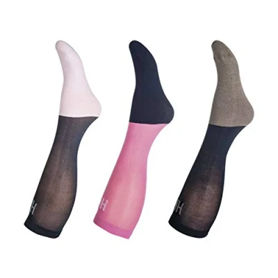 Imagen de HKM Hombre microcot Ton Colour de Juego 3 Calcetines, Todo el año, Hombre, Color Pink/Navy/Grau, tamaño 35/37
