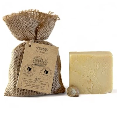 Imagen de Dr.Ancient Barra de Jabón Caracol Orgánico Natural Tradicional Hecho a Mano Antiguo Antienvejecimiento, Eficaz para el Acné y las Manchas la Piel, Rejuvenece tu Piel 140 g (Paquete 1)