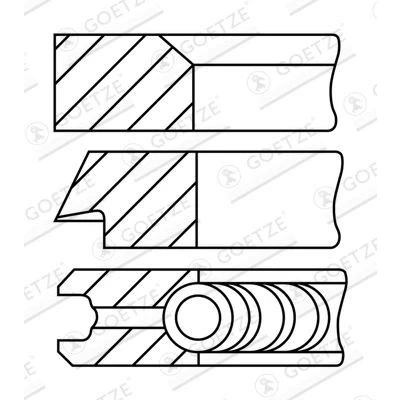 Imagen de GOETZE ENGINE 08 782500 10 Juego de Segmentos Pistón 93 FORD: Sierra Mk2 Hatchback