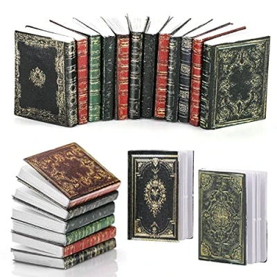 Imagen de Molain Miniatures Libros de casa muñecas 12 Piezas Mini Accesorios para 1:12 decoración Sala Estudio Dormitorio Biblioteca
