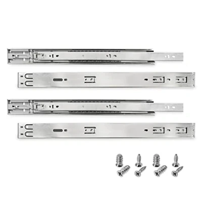 Imagen de HELPMATE Guías para cajones push to open (extensión completa, 500 mm, 2 pares, juego de 4 unidades, extractores bolas, sistema rieles cajones, acero galvanizado, incluye material