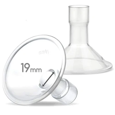 Imagen de Maymom MyFit 19 mm escudos pequeños; compatible con bombas de pecho Medela PersonalFit, Freestyle, Harmony, Maxi, Freestyle Flex; conexión a ancho/estrecho, 2 unidades.