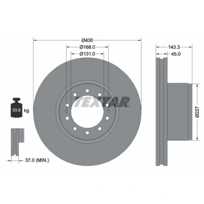 Imagen de Disco de freno TEXTAR 93186700, 1 Pieza