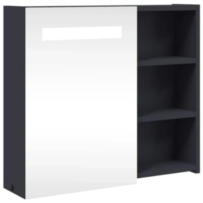 Imagen de vidaXL Mueble de baño con Espejo y luz LED Gris 60x13x52 cm