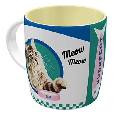 Imagen de Nostalgic Art Taza de café retro, Better Together Cats Idea regalo para dueños gatos, cerámica, divertido diseño vintage con frase, 330 ml