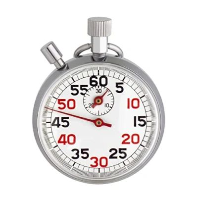 Imagen de TFA 0 Cronómetro mecánico 38.1022, de Metal, Tiempo hasta 30 min, función Inicio/Parada, Color Plateado, Dostmann Mechanische Stoppuhr, Metall, Talla única