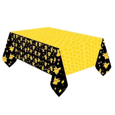 Imagen de amscan 9917108 Mantel de Papel para Fiesta cumpleaños Infantil Pokémon 1,8 m x 1,2