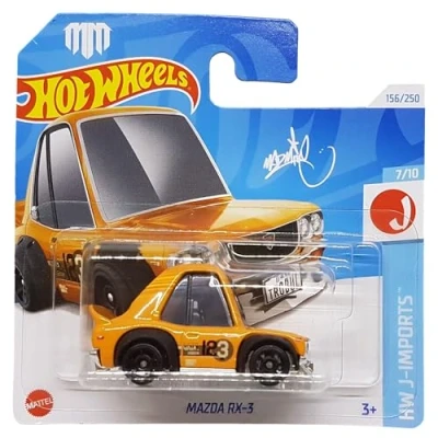 Imagen de Hot Wheels Mazda RX 3 HW J Imports 7/10 HRY71 Short Card K&amp;N Toyo Tires Orange Mattel 2024 1:64