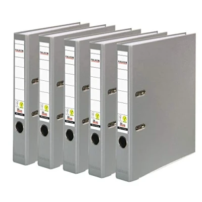 Imagen de Falken Carpeta de polipropileno colores, 3 y 5 unidades, color gris 5er Pack schmal