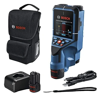 Imagen de Bosch Professional 12V System Detector D tect 200 C (2 baterías 12V, detección de cables, tuberías metal y plástico, pernos cavidades, cable USB C) Amazon Exclusive Set