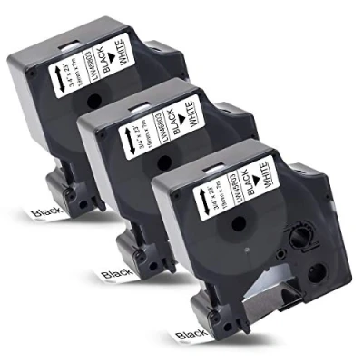 Imagen de 3x Labelwell 19mm x 7m Compatible Cintas de Etiquetas Reemplazo para Dymo D1 45803 S0720830 Negro sobre Blanco MobileLabeler Labelwriter 450 Duo, LabelManager 360D 420P 450D 500TS