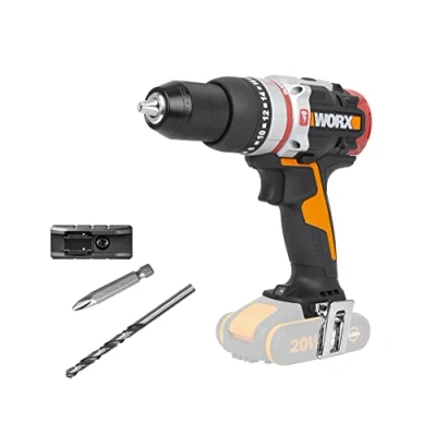 Imagen de Taladro Slammer Drill Brushless 20V WORX PowerShare WX354.9 sin batería, ni cargador Perfora hormigón, motor escobillas, portabrocas13 mm, velocidad variable, ajustes de par 18+1+1