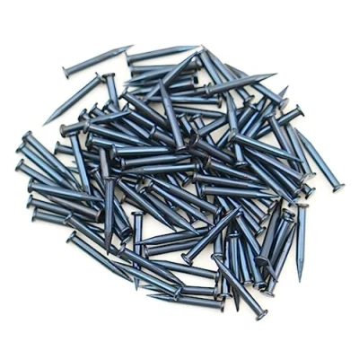 Imagen de Design61 100 clavos de acero 1,2 x 10 mm con punta batida, cabeza plana, color azul