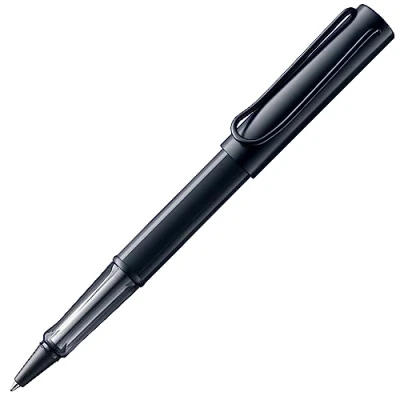 Imagen de Lamy AL star black Bolígrafo Rollerball con grip transparente, ergonómico y ancho de trazo M cuerpo aluminio ligero incluye recambio roller 63 en negro