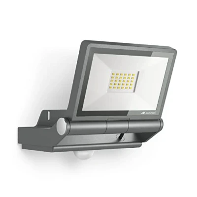 Imagen de Steinel XLED PRO ONE S Foco LED, en color antracita, con sensor de movimiento 240, intensidad 2204 lúmenes y luz nocturna