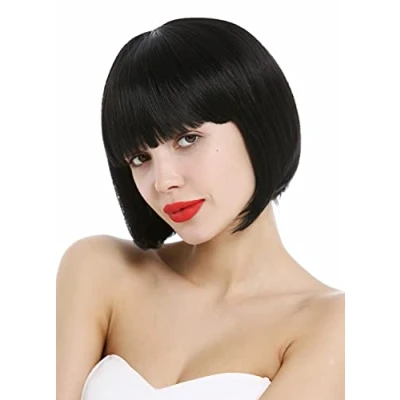 Imagen de WIG ME UP VK 4 1B Peluca para mujeres corta bob clásico flequillo recto liso color negro