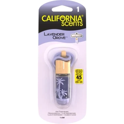 Imagen de California Scents Ambientador de Coche en Botella Colgante Fragancia Duradera Lavanda (hasta 45 Días) Fácil Colgar y Disfrutar Aromas Atrevidos Relajantes, 1 Unidad