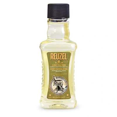 Imagen de Reuzel 3 In 1 Tea Tree Shampoo para cuerpo y cabello Alivia e hidrata la piel Ideal el cuidado del cuero cabelludo Aclarar limpiar, puede utilizarse a diario Fórmula vegana 100ml