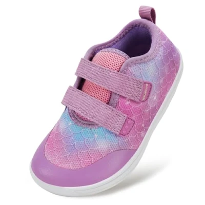 Imagen de IceUnicorn Barefoot Calzado Descalzos Niños Niñas Minimalistas Amplia para Ligeros y Deporte Transpirables Zapatillas Ligeras Flexibles de Trail Shoes(Rosa Púrpura, 26EU)