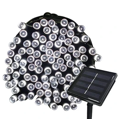 Imagen de Tuokay 22M Guirnalda de Luces Energía Solar 8 Modos 200 LED Cadena Impermeables para Decorar Patio, Jardín, Terraza, Boda, Fiesta, Navidad (Blanco)