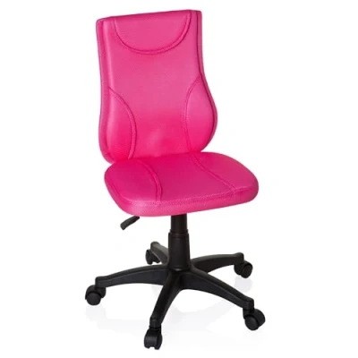 Imagen de hjh OFFICE 670410 Silla giratoria para niños KIDDY Base Tejido en Malla Rosa, de Escritorio niños, Respaldo ergonómica