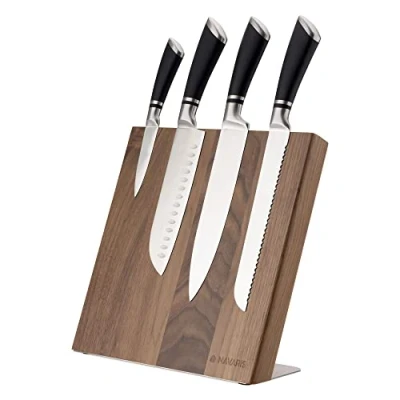Imagen de Navaris Soporte magnético para Cuchillos Bloque de Madera Utensilios Cocina Base imantada Cuchillo 27.7 x 27.5 12 CM
