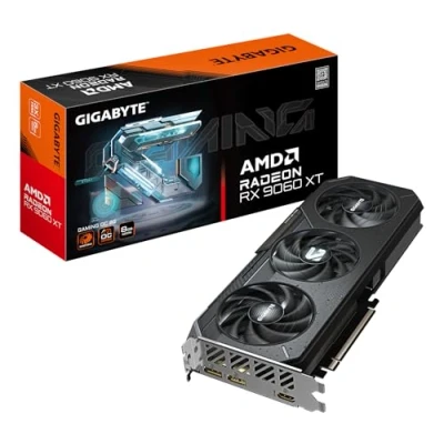 Imagen de Gigabyte Radeon RX 9060 XT Gaming OC 8G Tarjeta Gráfica 8GB GDDR6, 128bit, PCI E 5.0, 3320 MHz Frecuencia del núcleo, 2 x DisplayPort, 1 HDMI, GV R9060XTGAMING 8GD